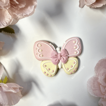 Glittervlinder roze-geel