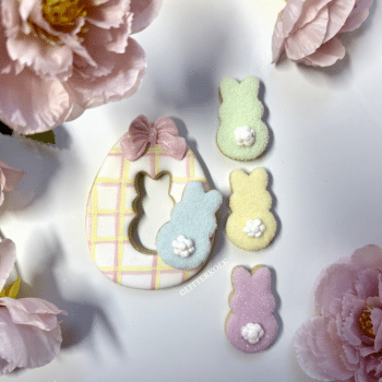 Konijntjes glitterpaasei Roze